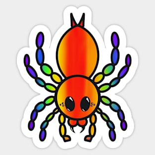 Colorful Cartoon Tarantula (Rainbow Vertical) Sticker